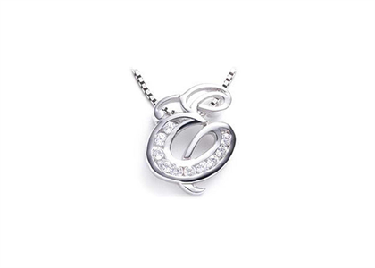 Rhodium Plated | Alphabet Pendants